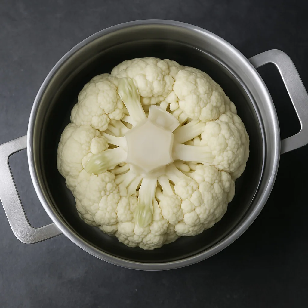 Chou-fleur entier cuisson à l'eau