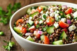 Salade de lentilles feta