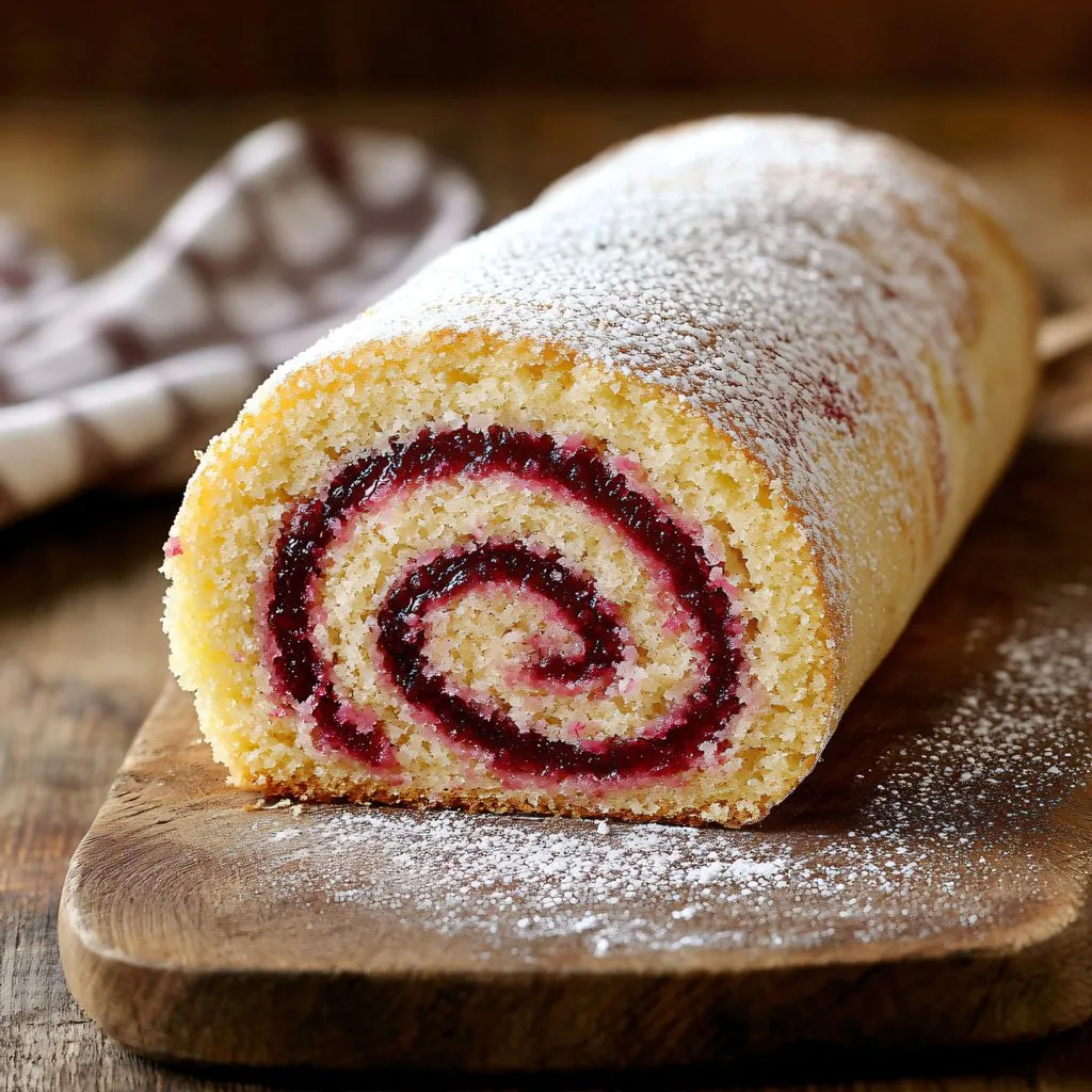 Gâteau roulé à la rhubarbe d'enfance
