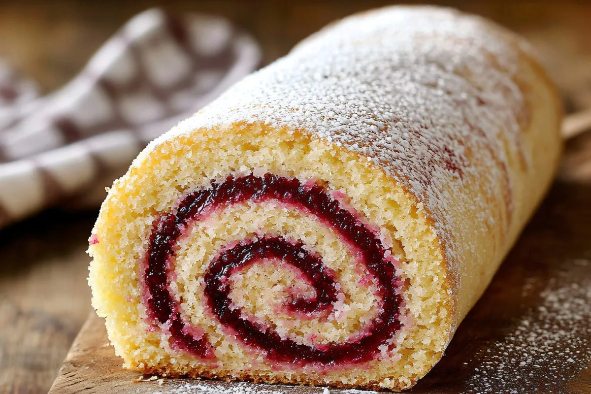 Gâteau roulé à la rhubarbe