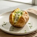Pommes de terre au four, crème ciboulette