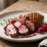 Magret de canard sauce framboises