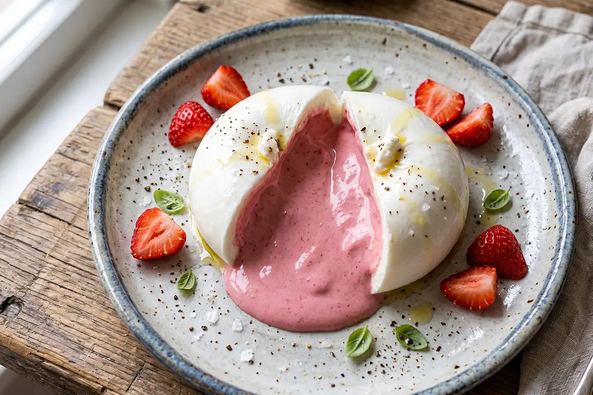 Burrata Rose à la fraise