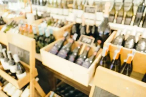 Rayon vins de supermarché pendant la foire aux vins